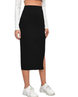 Waist Pencil Midi Skirt