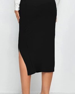 Waist Pencil Midi Skirt