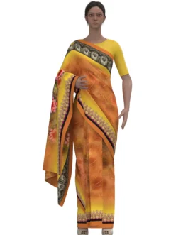 Yellow Cotton Sharee