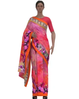 Digital Print Cotton Sharee